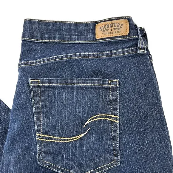 🔥Levi's Signature Stretch Modern Slim  women's skinny jeans 16S W33 L30 blue🔥 - Picture 2 of 9